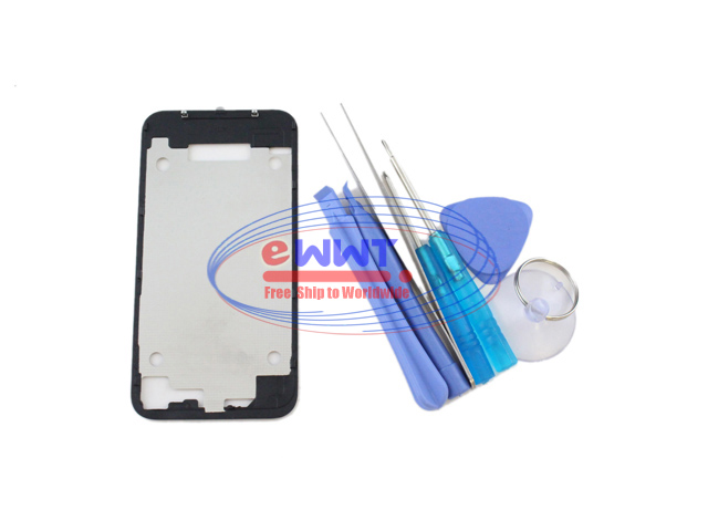 FREE SHIP for iPhone 4 4G Black Back Bezel Frame +Tools  